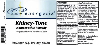 2oz Bottle Label (Energetix Kidney Tone 2 Oz. Bottle Label)